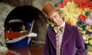 Gene Wilder standing and tilting his head slightly in Willy Wonka & the Chocolate Factory