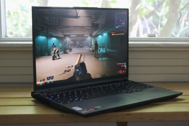 The Lenovo Legion 5 Pro gaming laptop on a table.