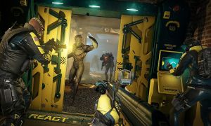 Soldiers shooting aliens in Rainbow Six Extraction.