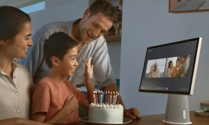 HP Chromebase features a conical speaker stand design.