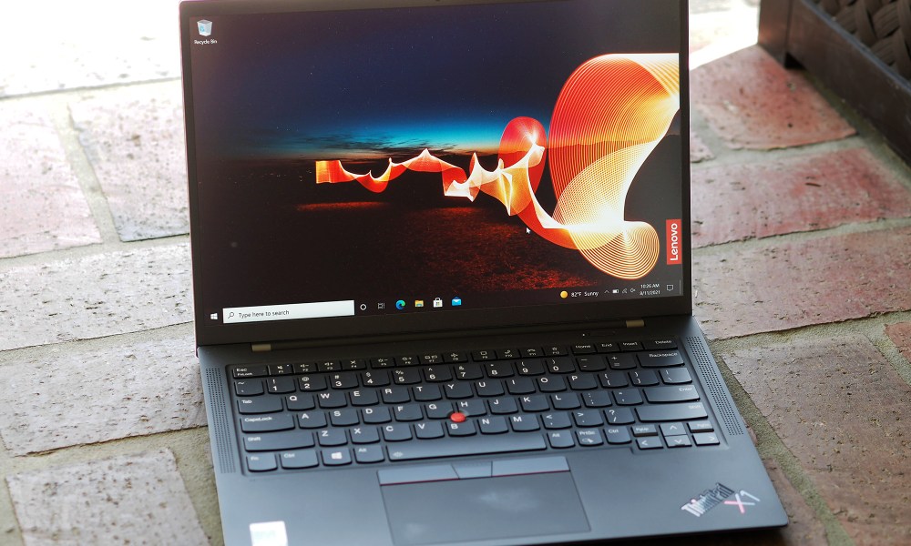 A view of the opened ThinkPad X1 Carbon Gen 9.