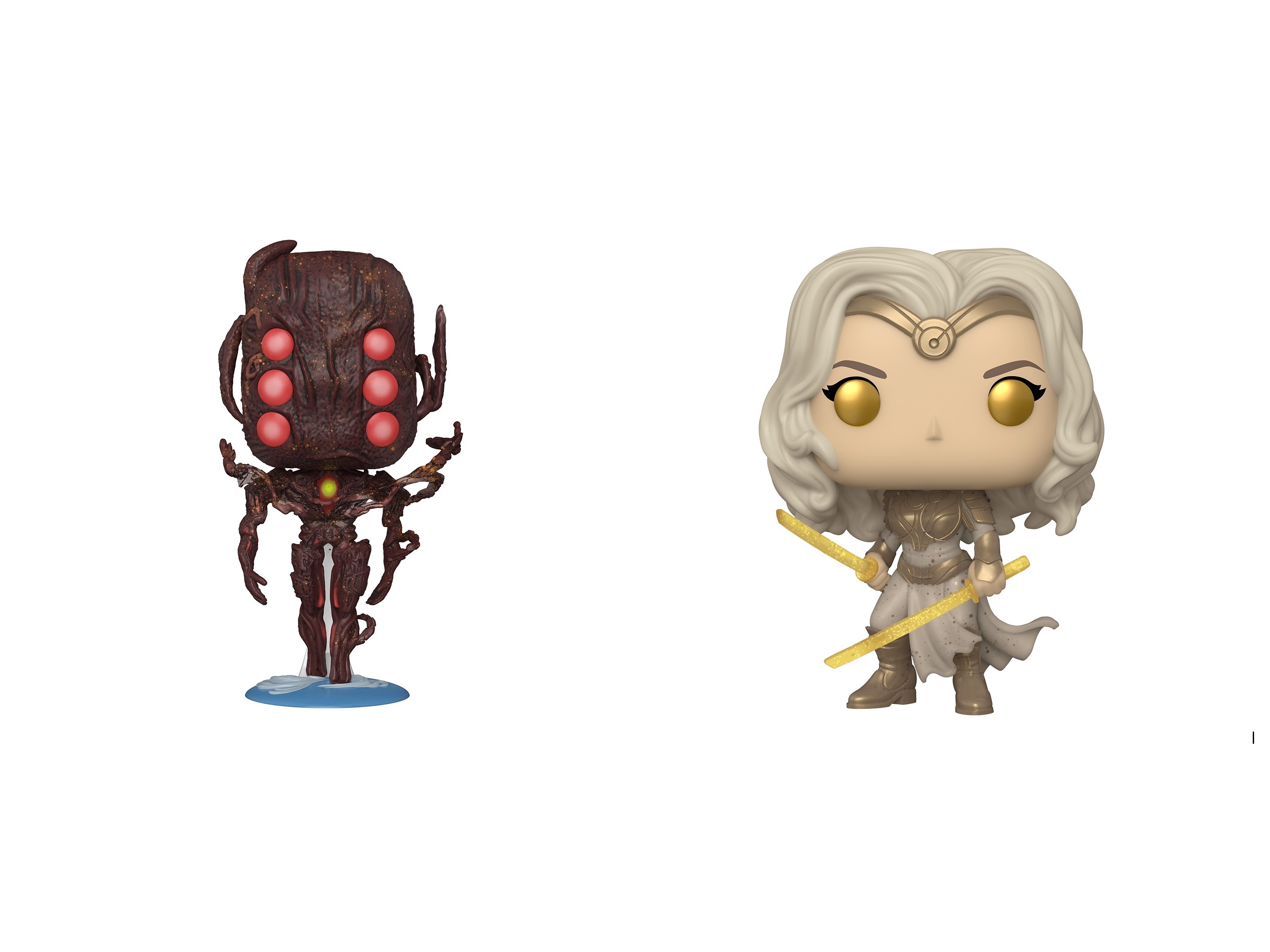 Thena and Arishem Funko POP exclusive figures.