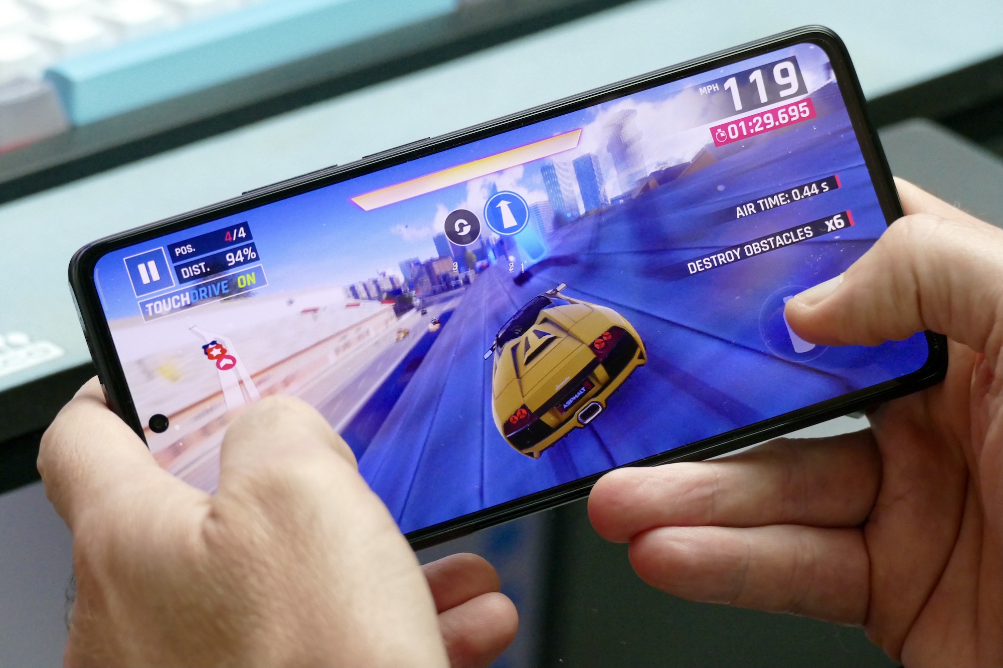 Playing a game on the Xiaomi 11T Pro.