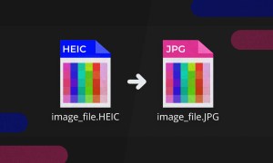 HEIC file to JPG conversion illustration.