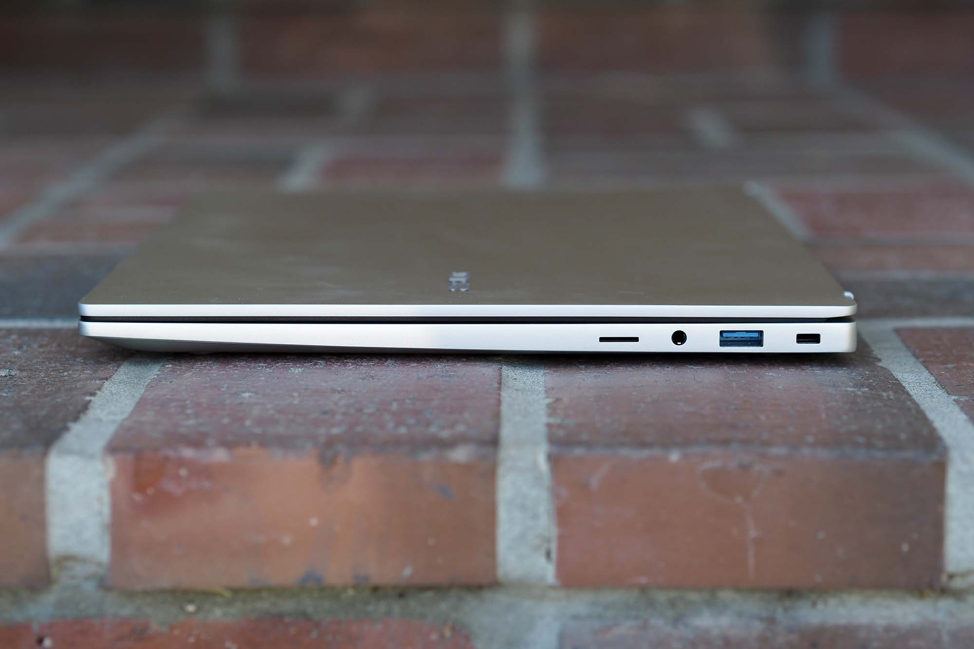 The right-hand side of the Samsung Galaxy Book for Business is populated with another USB-A port, a microSD card reader, and a 3