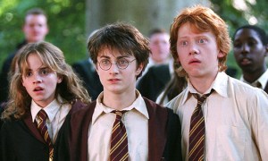 The golden trio of Harry Potter.