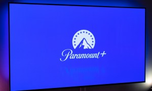 Paramount Plus logo on TV.