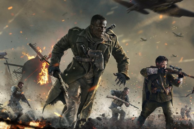 Soldiers running in Call of Duty: Vanguard promo.