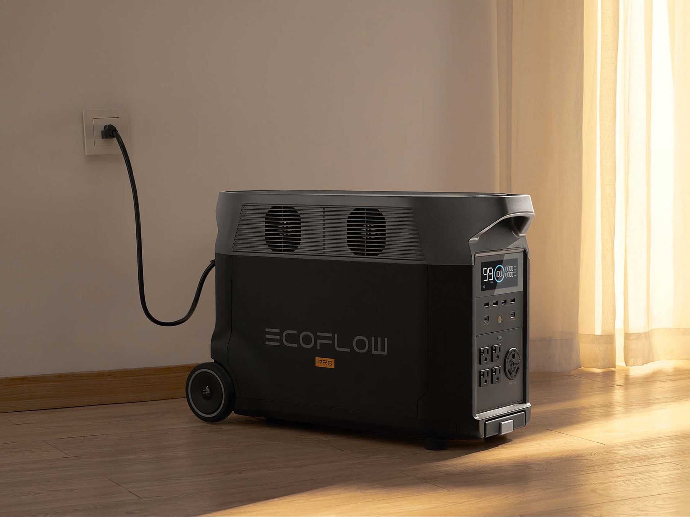 EcoFlow DELTA Pro ecosystem connected to home circuit for backup power.