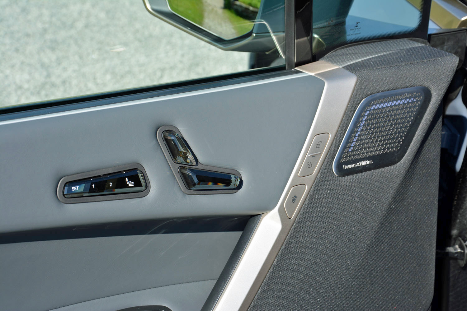 Interior of Driver's side door in a 2023 BMW iX M60.