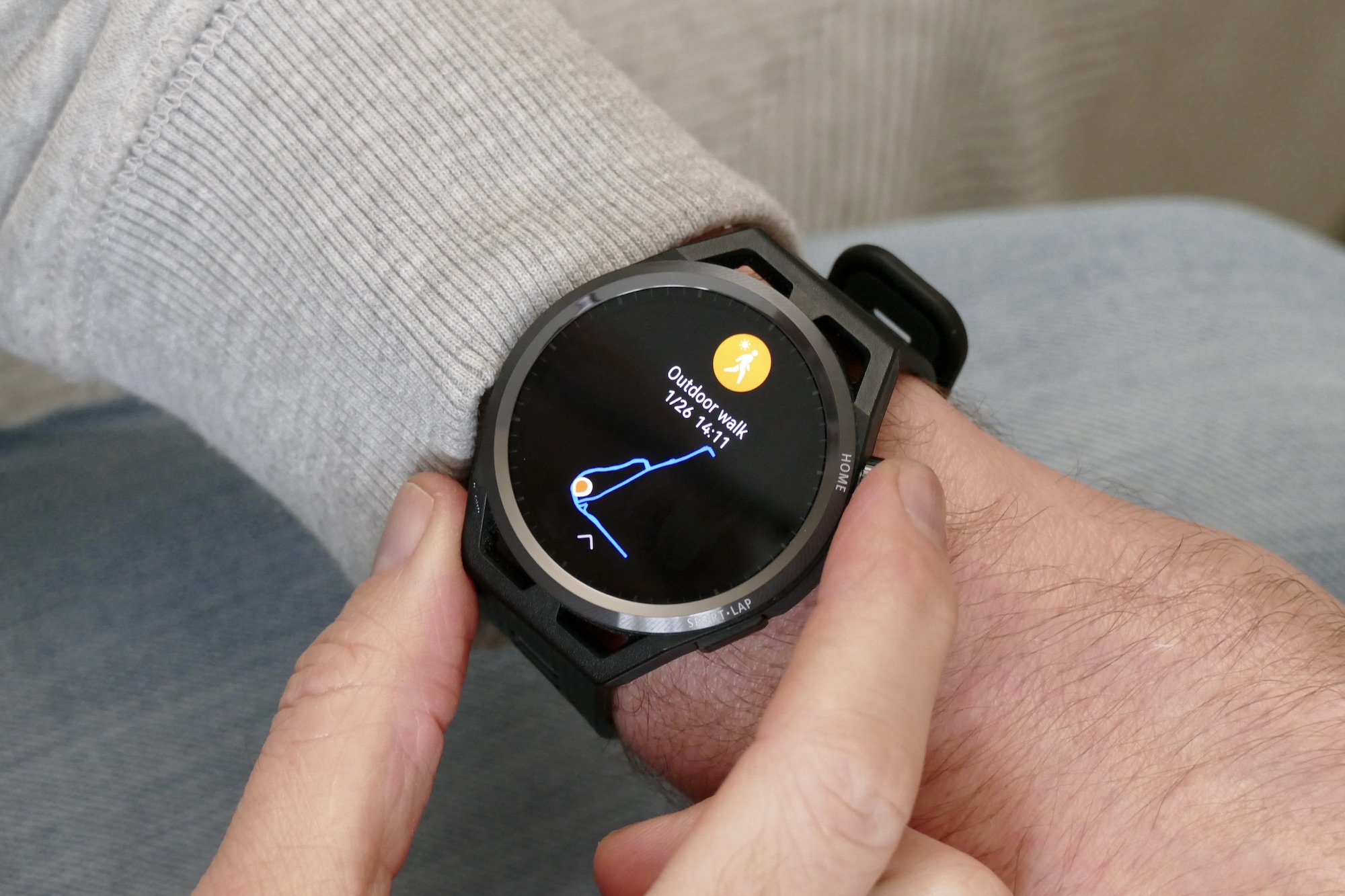 Huawei Watch GT Runner map on watch.