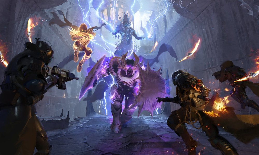 Guardians fighting against the Lucent Brood in Destiny 2: The Witch Queen.