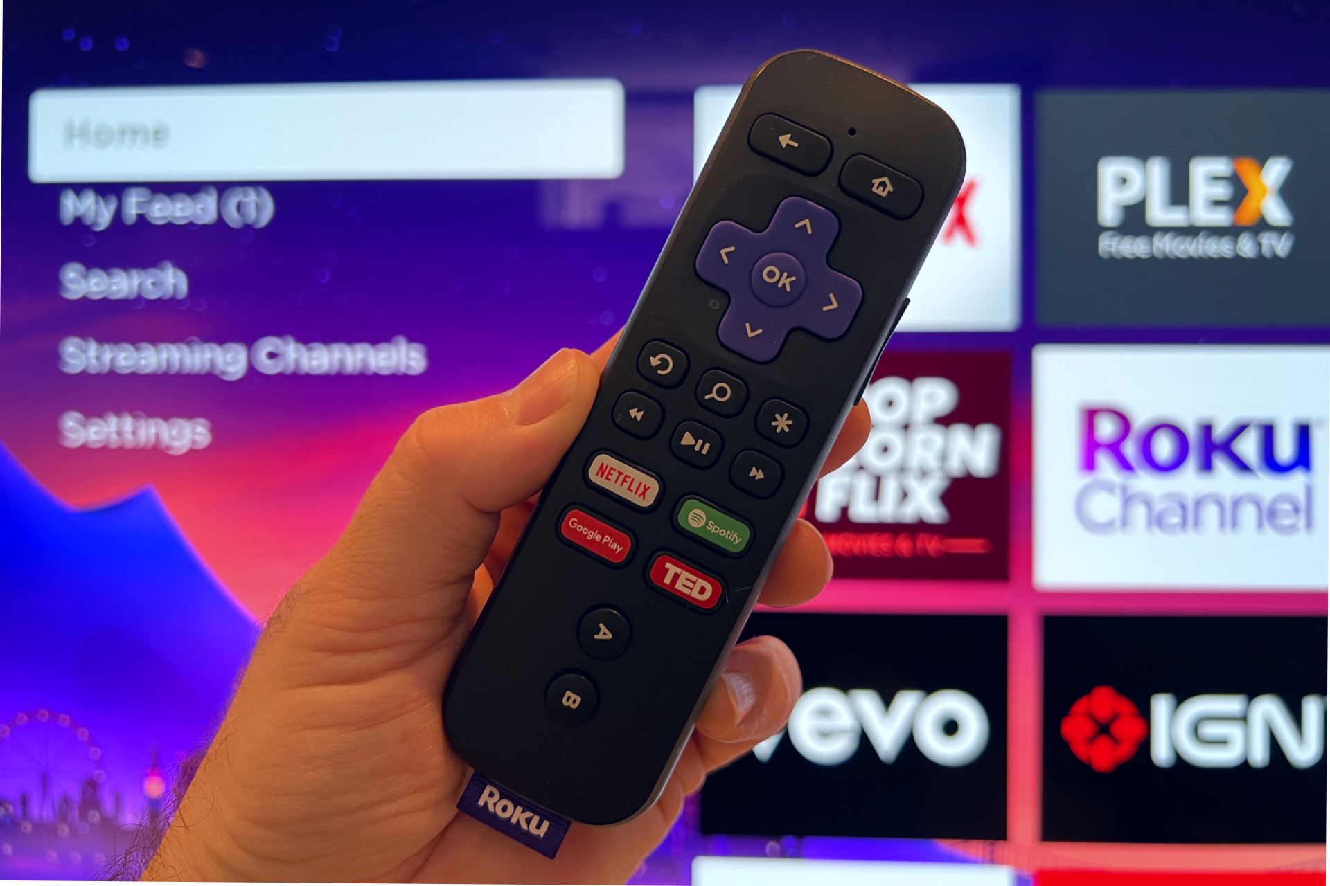 how to update roku software remote over home screen