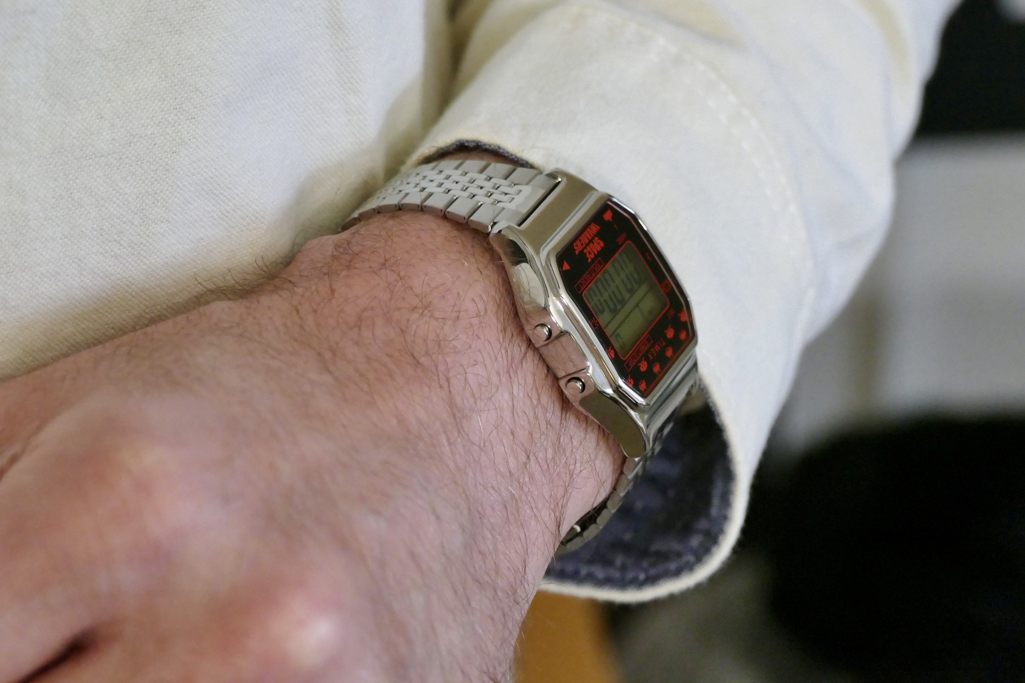 Timex T80 Space Invaders on the wrist.