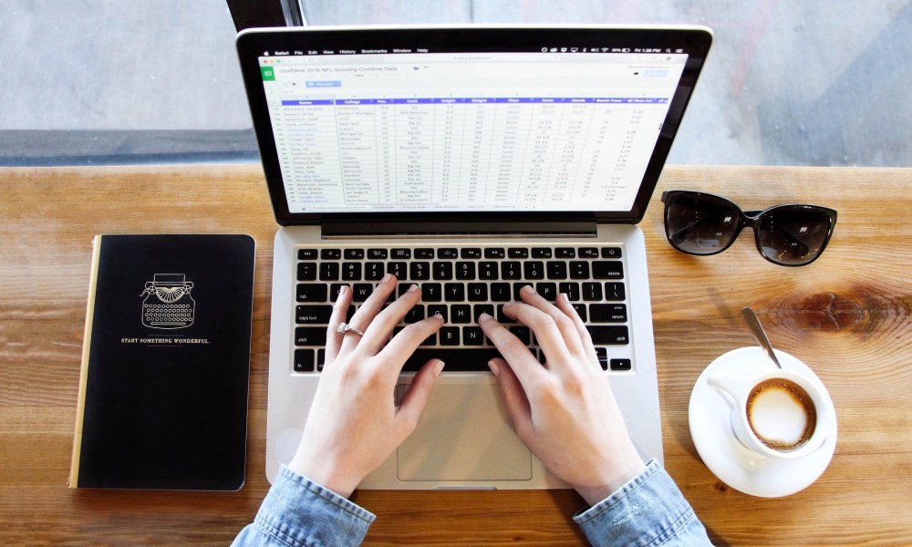 Google Sheets on a laptop.