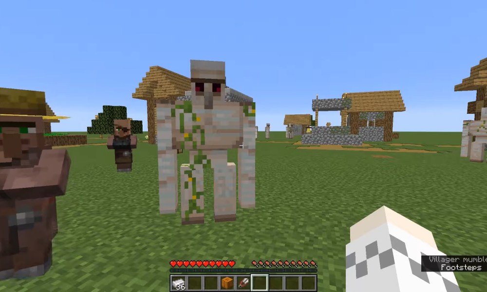 An iron golem in a village.