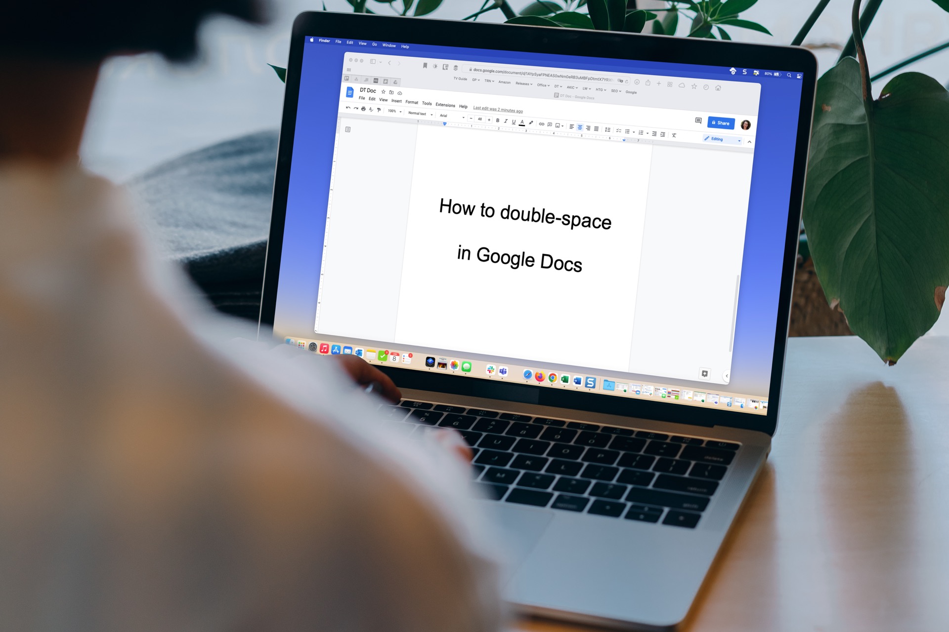 how to double space in google docs macbook