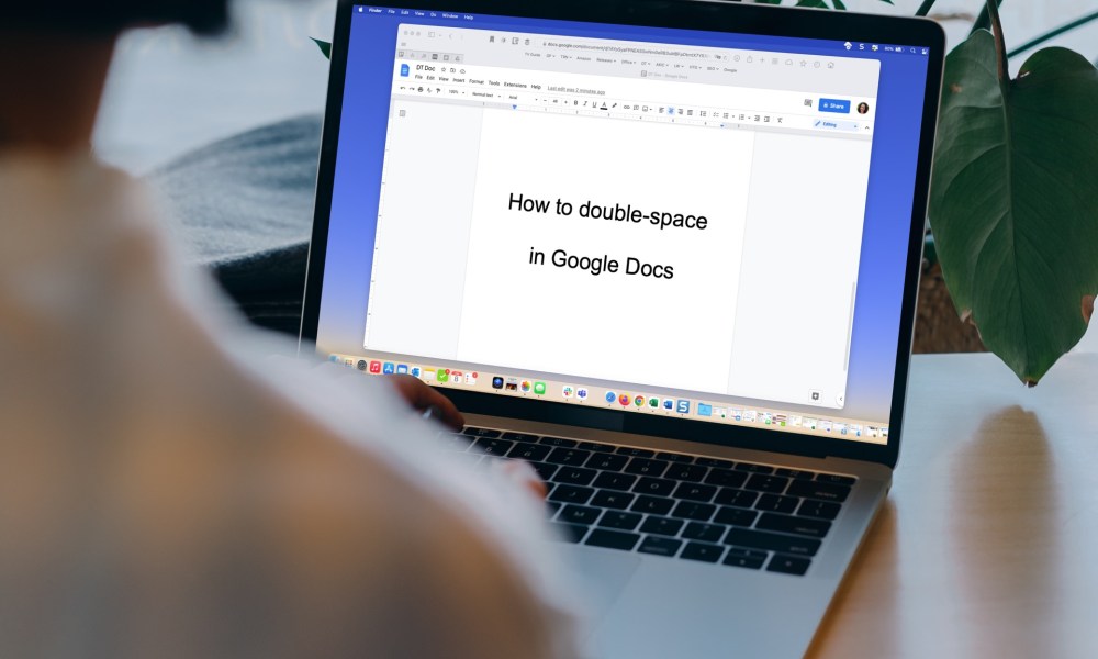 Double-spacing in Google Docs on a MacBook.