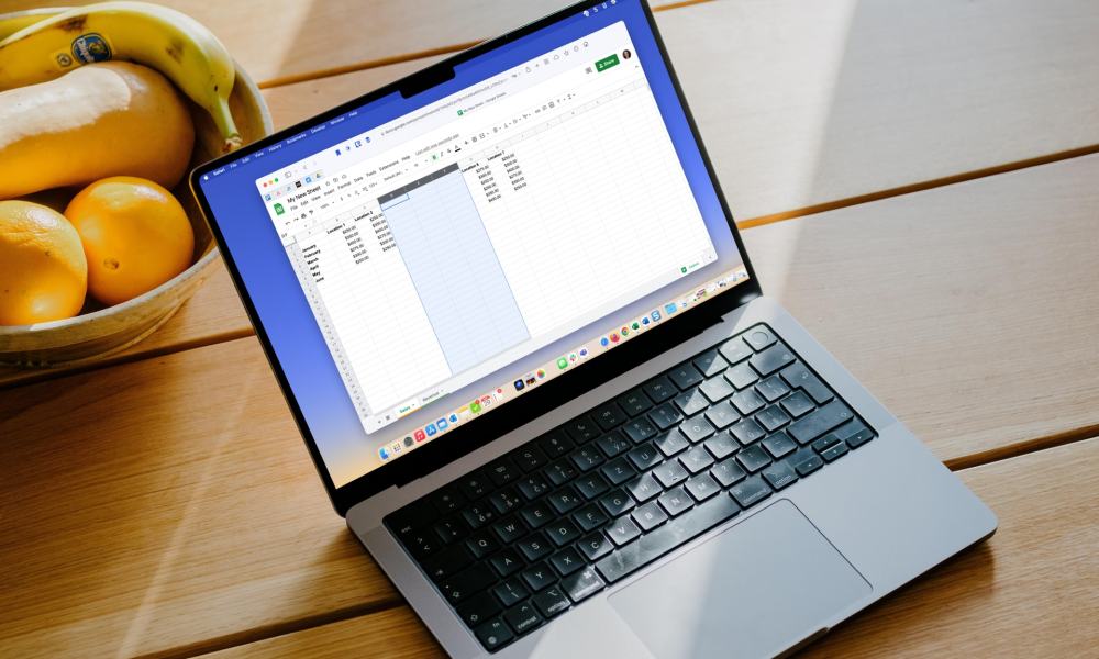 how to add columns in google sheets inserted macbook table