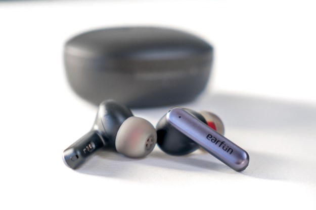 Earfun Air S earbuds close up.