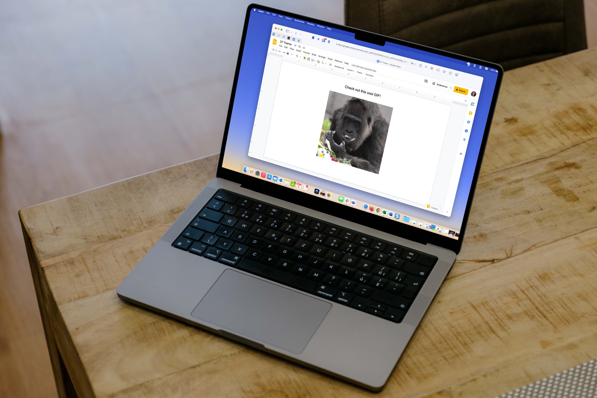 insert gif into google slides macbook table