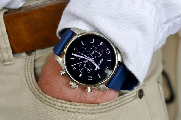 The Montblanc Summit 3 on a mans wrist.