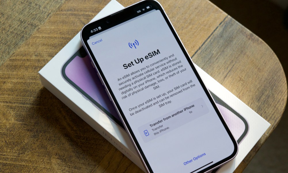 eSIM page on the iPhone 14.