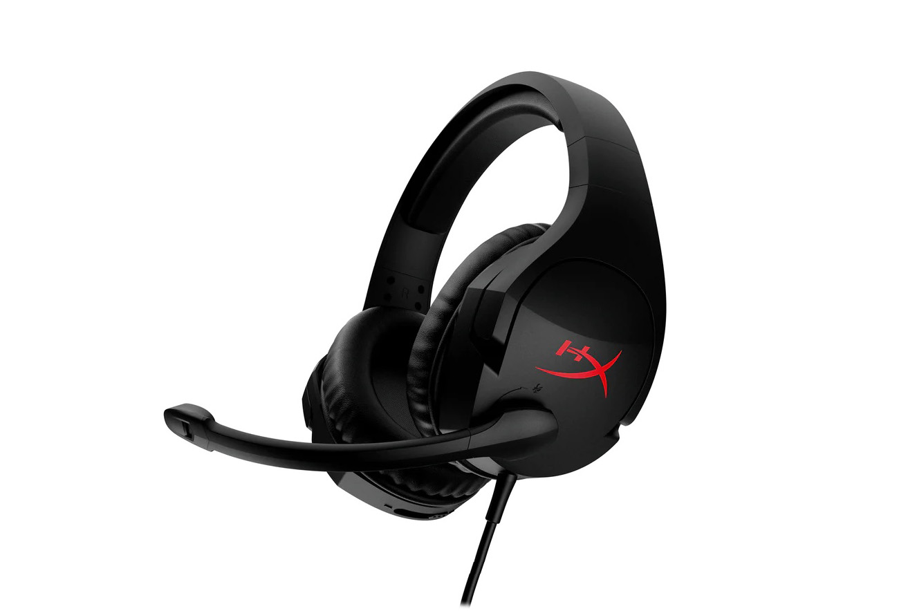 Product image of the HyperX Cloud Stinger gaming headset on white background.