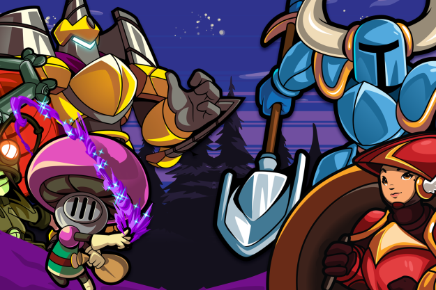 The cast of Shovel Knight Dig stand together in promo art.