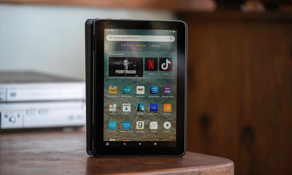 Amazon Fire HD 8 Plus (2022) in use on a table.