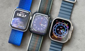 The Apple Watch Ultra with the Apple Watch Series 8 and Watch SE 2.