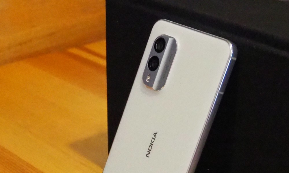 The Nokia X30's camera and rear.