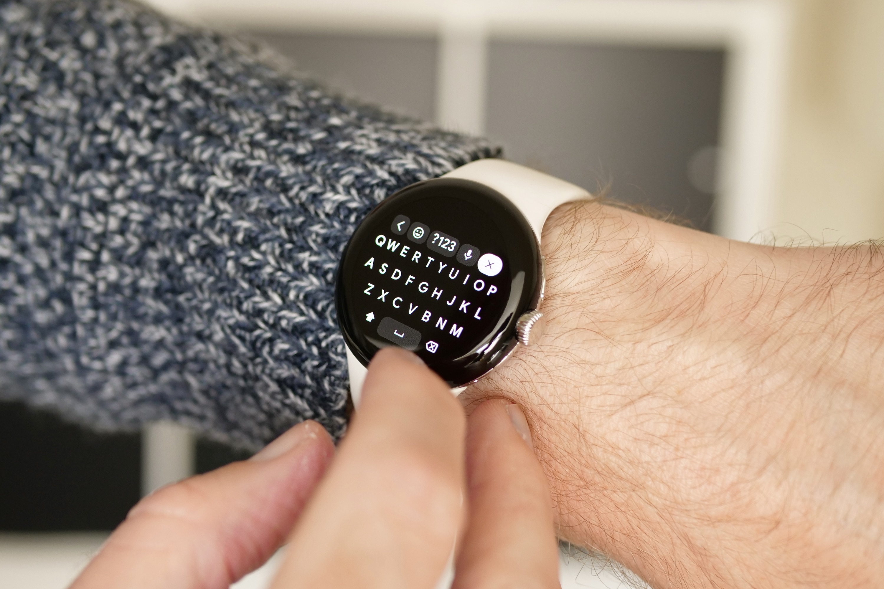 The Google Pixel Watch's keyboard.