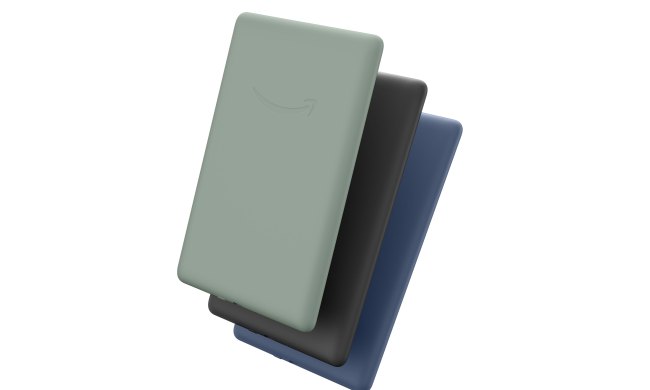 Kindle Paperwhite in green, black, and blue.