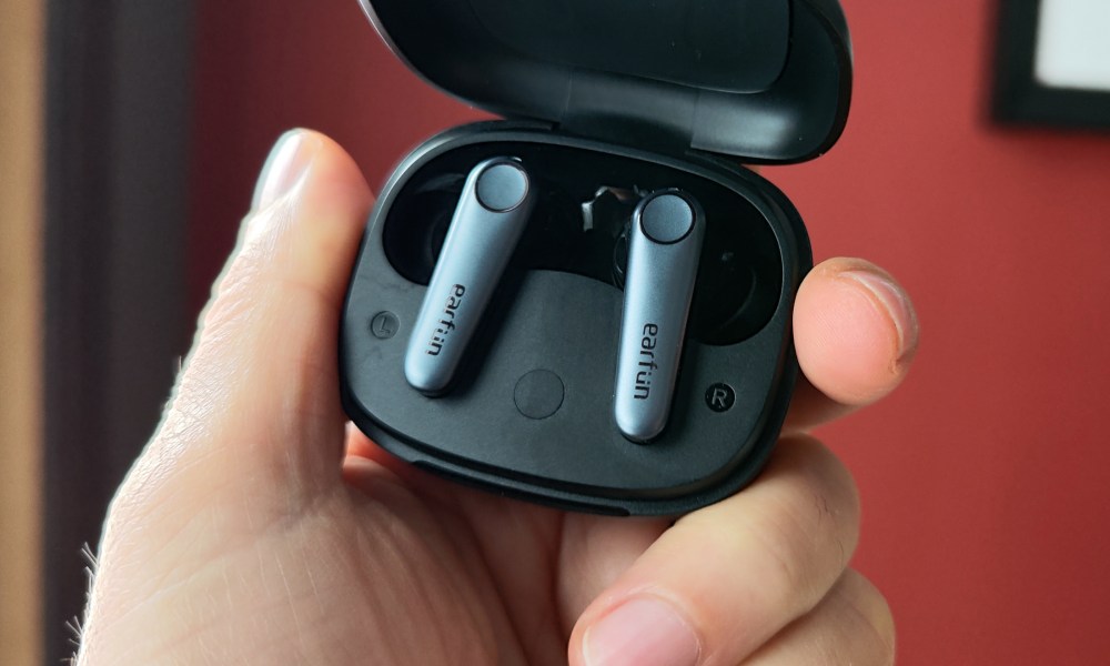 Earfun Air Pro 3 in charging case.