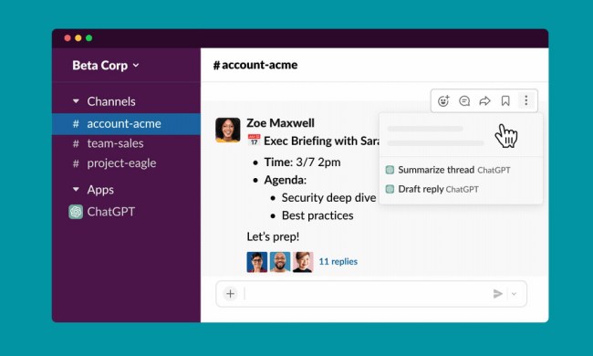 Using ChatGPT in Slack.