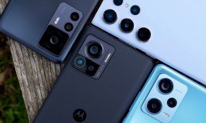 The Galaxy S23 Ultra, Xiaomi 12T Pro, Redmi Note 12 Pro+, and the Motorola Edge 30 Ultra's camera modules.