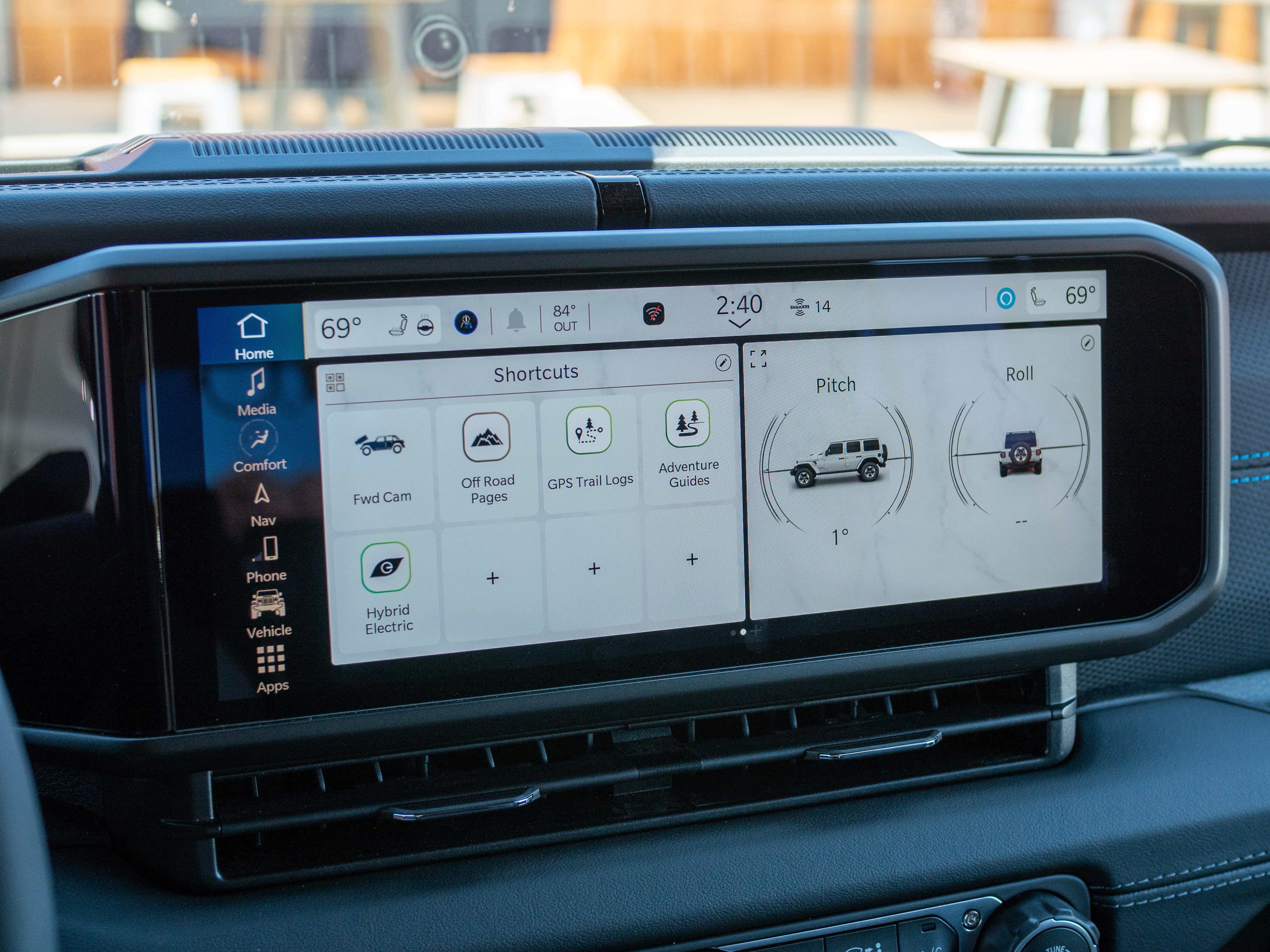 Infotainment screen in the 2024 Jeep Wrangler 4xe.