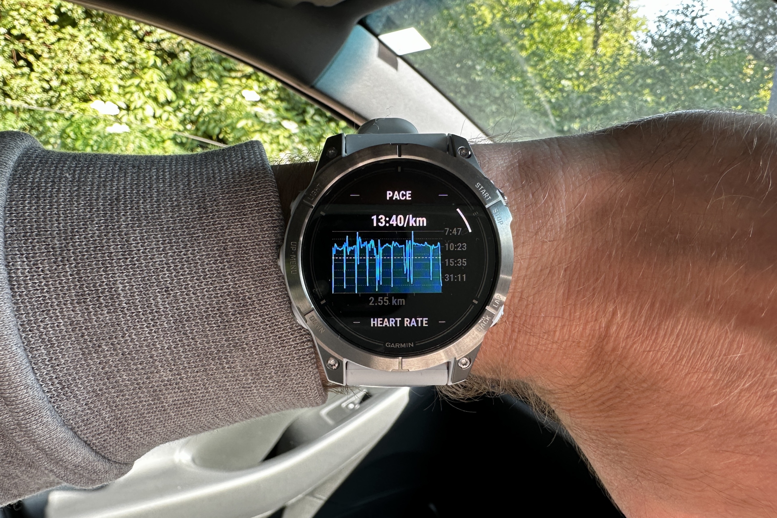 Outdoor workout data shown on the Garmin Epix Pro (Gen 2).