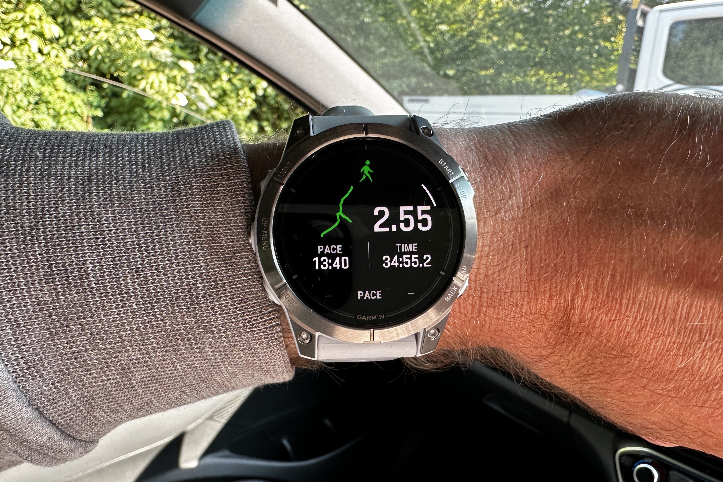 Outdoor workout data shown on the Garmin Epix Pro (Gen 2).