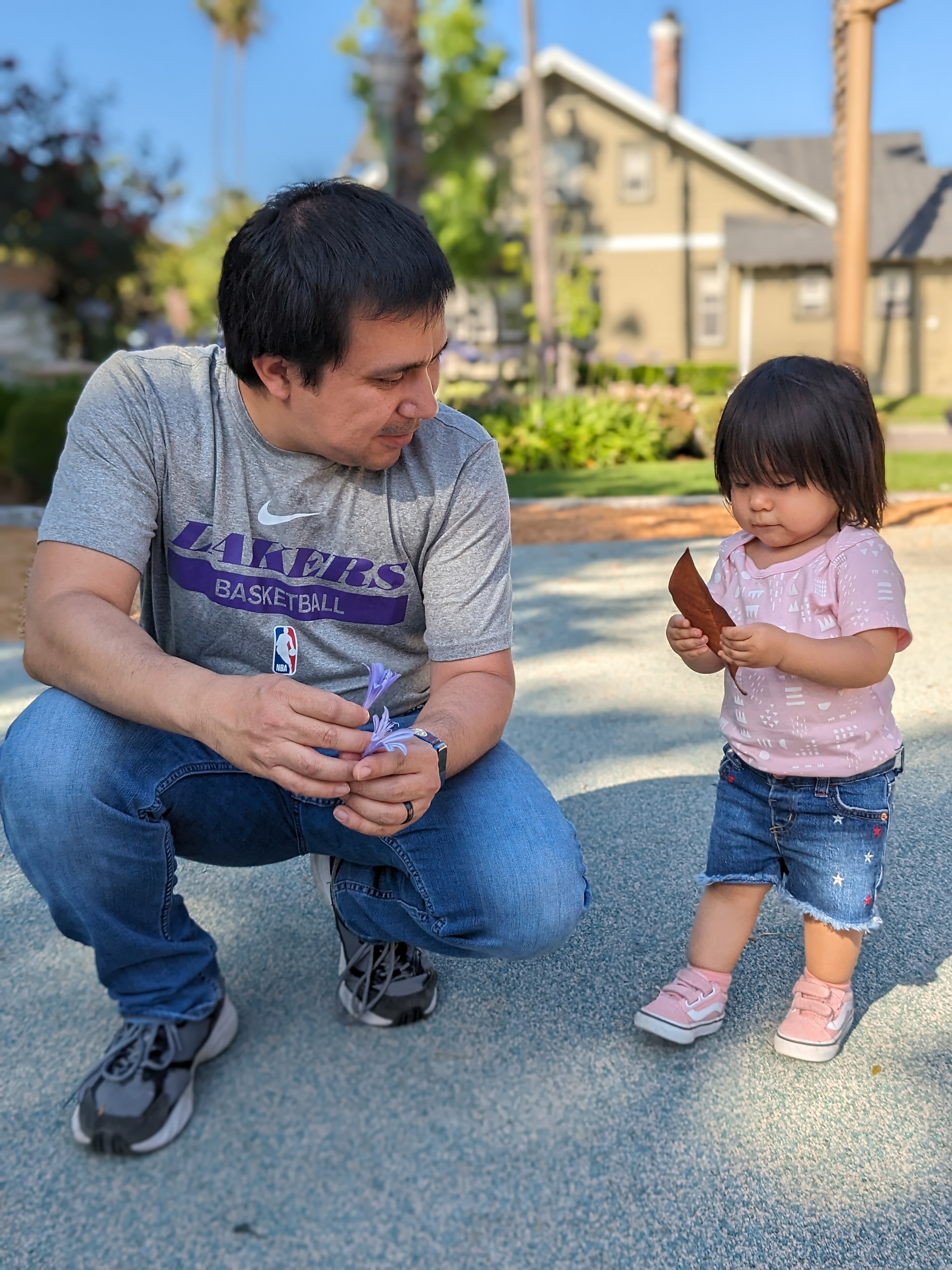 Portrait of dad and daughter taken with Google Pixel Fold.