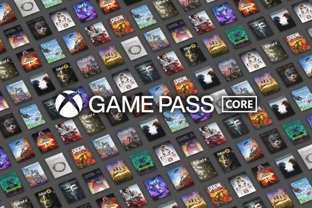 Xbox Game Pass Core's logo over a library of games.