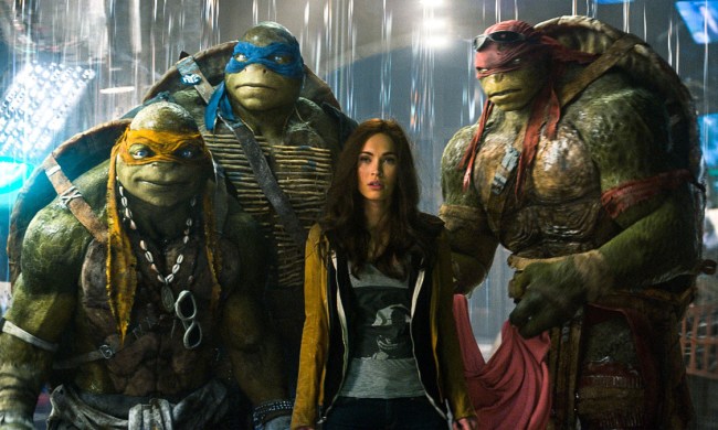 April O'Neil and the TMNT in Teenage Mutant Ninja Turtles.