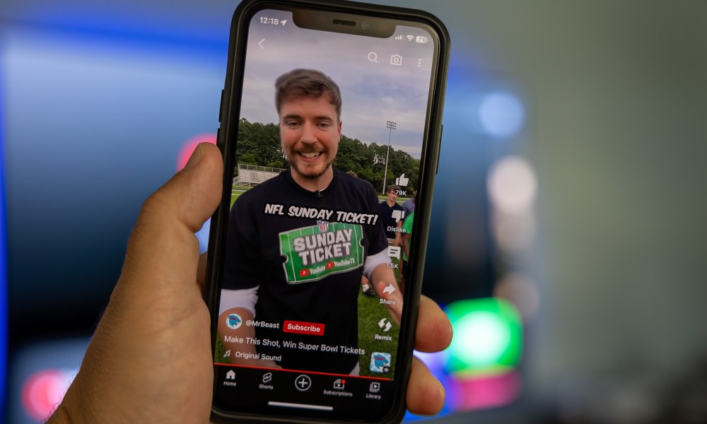 MRBeast in a video announcing NFL Sunday Ticket contests.