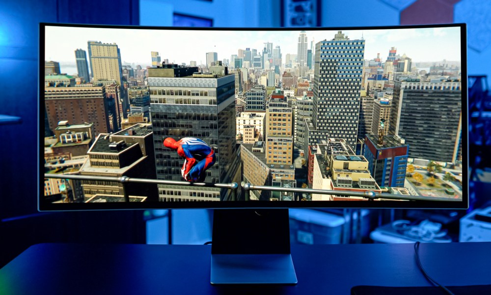 Marvel's Spider-Man running on the Samsung Odyssey OLED G8.