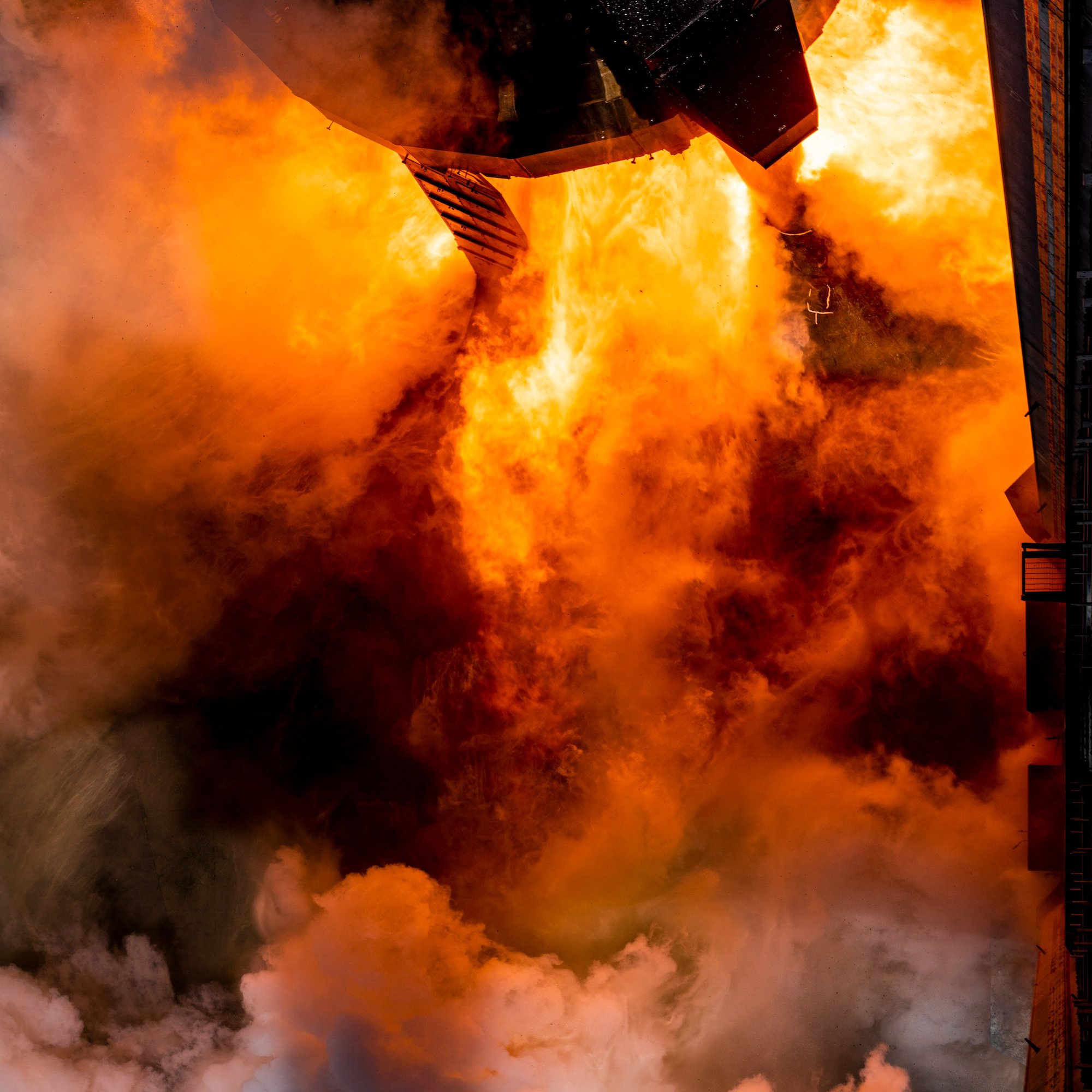 SpaceX testing its Super Heavy booster.