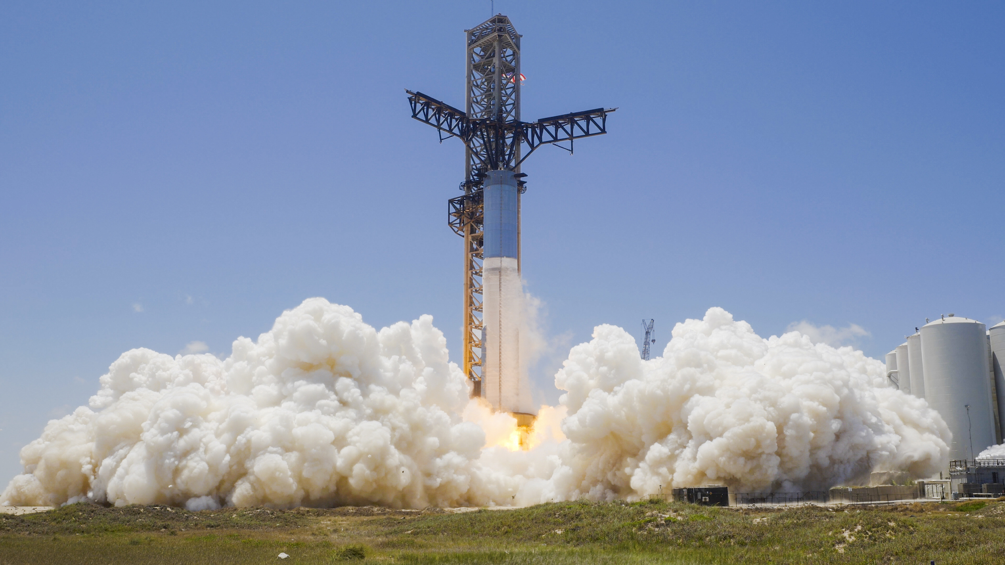 SpaceX testing its Super Heavy booster.