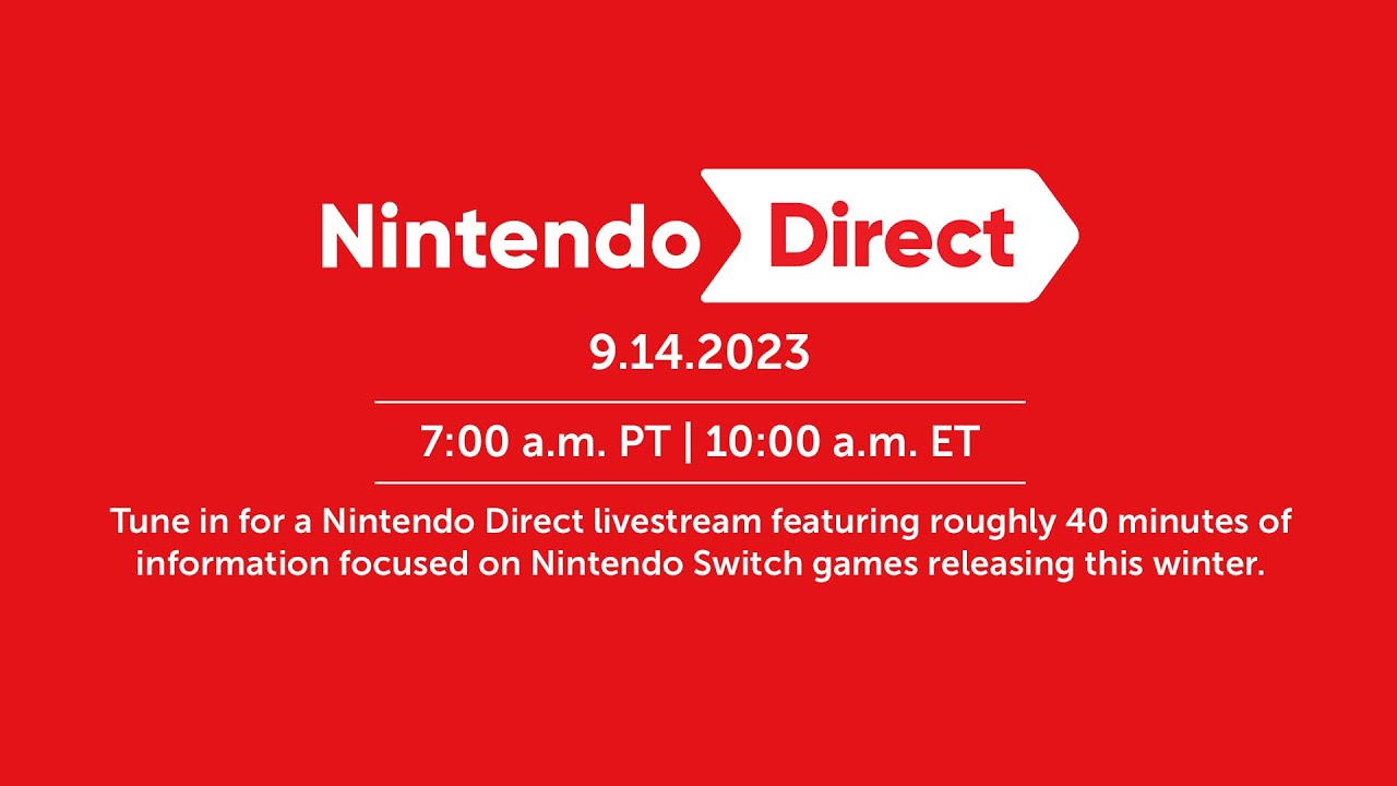 Key art for the September 2023 Nintendo Direct.