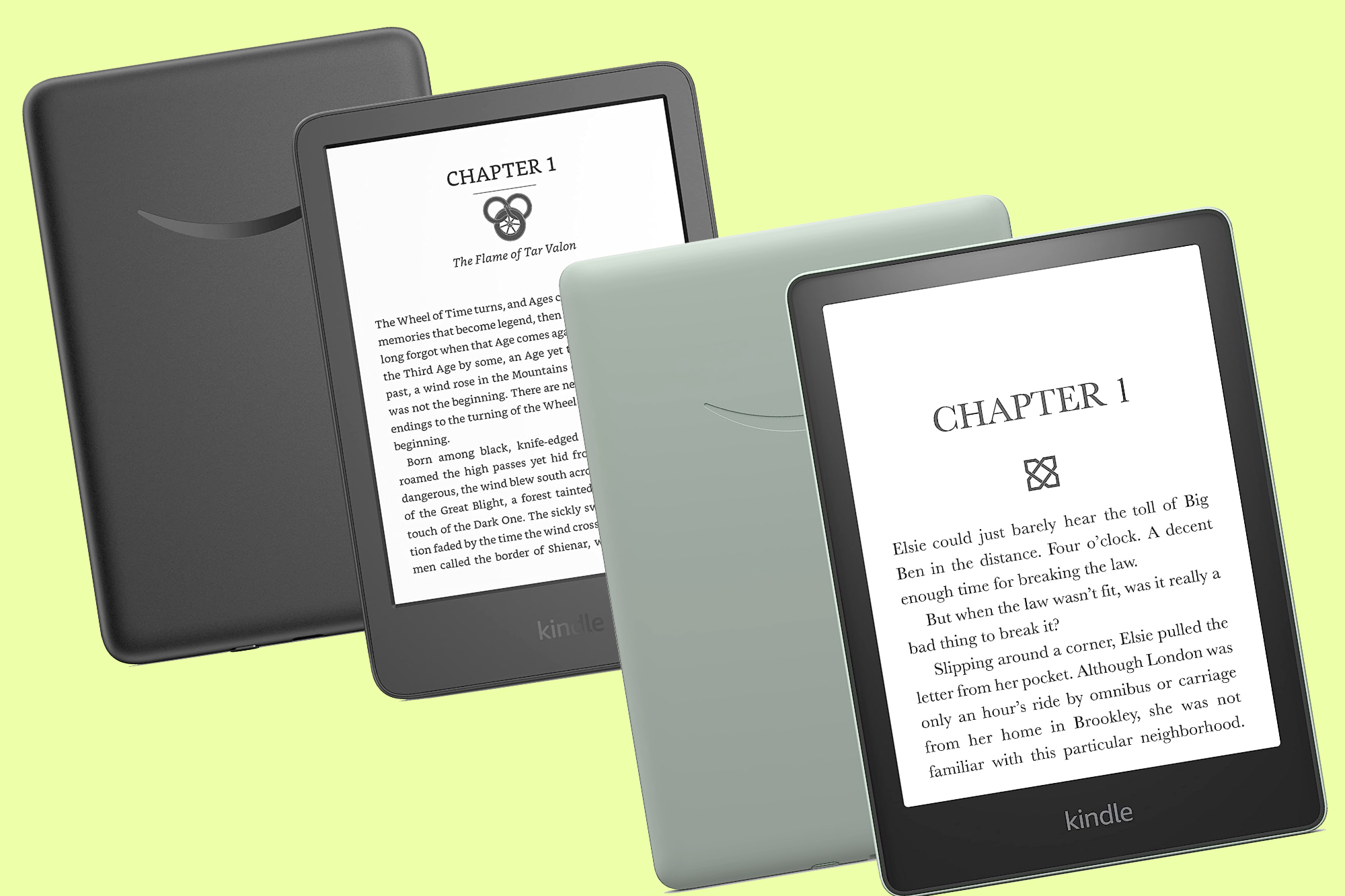 Renders of the Amazon Kindle (2022) and Kindle Paperwhite (2021).