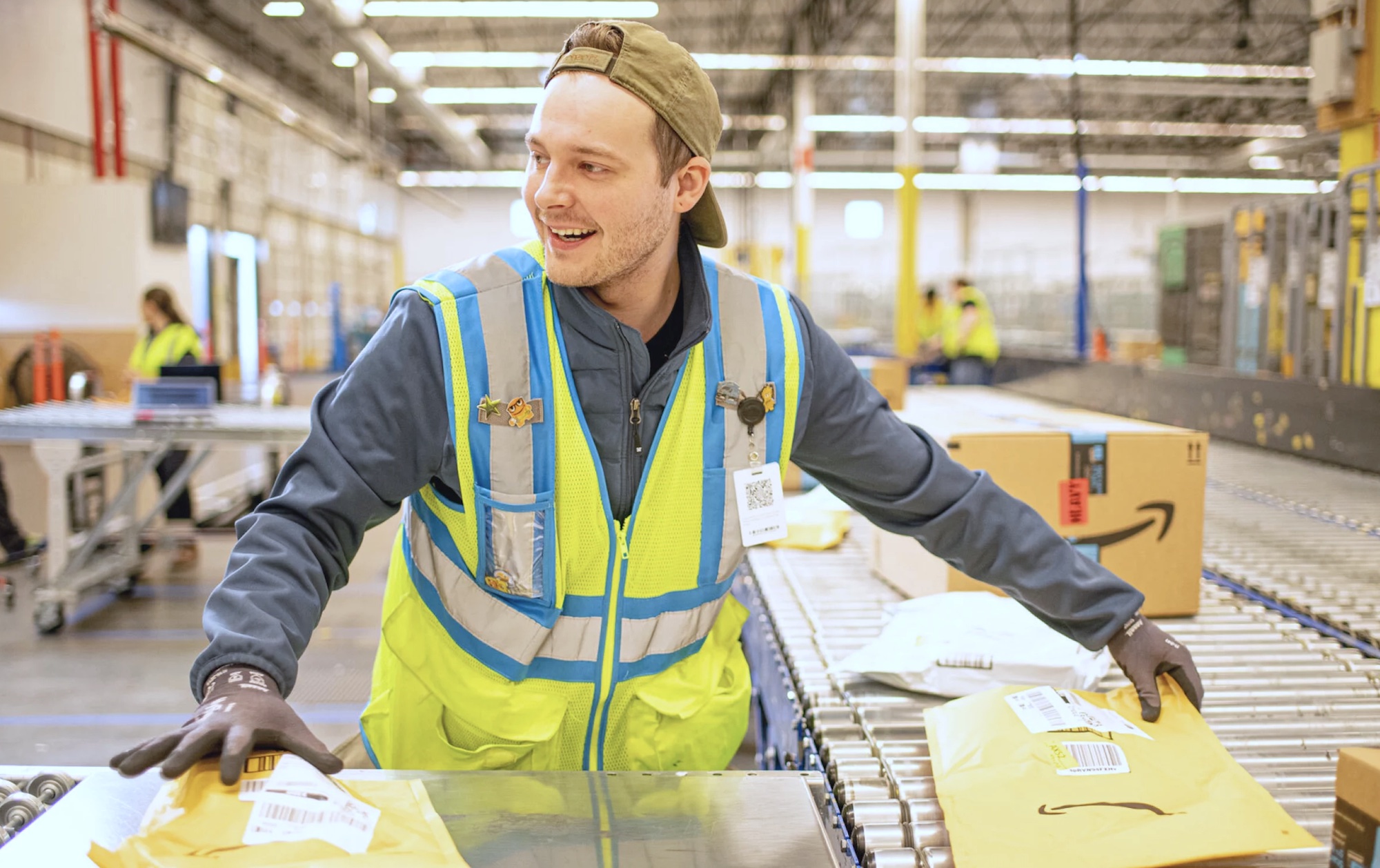 A warehouse worker at Amazon.